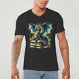 Book Lover Reading Fantasy Dragon Men's V-Neck T-Shirt Book Lover Reading Fantasy Dragon Men's V-Neck T-Shirt