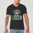 Book Lover Reading Iguana Men's V-Neck T-Shirt