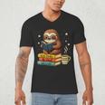 Book Lover Sloth Reading Bookish Library Read Books Be Kind Men's V-Neck T-Shirt Book Lover Sloth Reading Bookish Library Read Books Be Kind Men's V-Neck T-Shirt