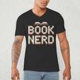 Book Nerd Retro Pixel Reading Librarian Aesthetic Men's V-Neck T-Shirt