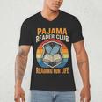 Book And Pajamas Reading Bedtime Men's V-Neck T-Shirt Book And Pajamas Reading Bedtime Men's V-Neck T-Shirt