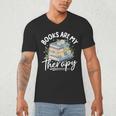 Book Are My Therapy Aesthetic Bookish Reading Men's V-Neck T-Shirt