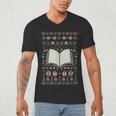 Book Reading Ugly Christmas Men's V-Neck T-Shirt
