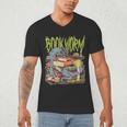 Graphic Book Worm Monster Horror Reading Book Lover Men's V-Neck T-Shirt
