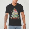 All Booked For Christmas Book Lovers Xmas Tree Lights Men's V-Neck T-Shirt