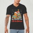 All Booked For Christmas Gingerbread Christmas Tree Book Kid Men's V-Neck T-Shirt All Booked For Christmas Gingerbread Christmas Tree Book Kid Men's V-Neck T-Shirt