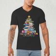 All Booked For Christmas Teacher Reading Student Bookworm Men's V-Neck T-Shirt