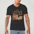 All Booked For Fall Books Coffee Fall Leaves Pumpkins Autumn Men's V-Neck T-Shirt All Booked For Fall Books Coffee Fall Leaves Pumpkins Autumn Men's V-Neck T-Shirt
