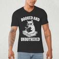 Booked And Unbothered Cat Reading Book Lovers Men's V-Neck T-Shirt