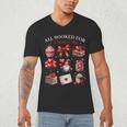 All Booked For Valentine Coquette Bow Girl Women Teacher Men's V-Neck T-Shirt