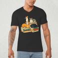 Bookish Cat Lover Cute Reading Squad Books & Kittens Love Men's V-Neck T-Shirt