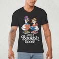 Bookish Goose Cute Geese With Hats Reading Books Men's V-Neck T-Shirt Bookish Goose Cute Geese With Hats Reading Books Men's V-Neck T-Shirt