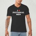 Bookish Quote Reading Lover I Love Fictional Men Men's V-Neck T-Shirt