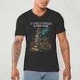 Bookish Quote In a World Of Bookworms Be a Book Dragon Men's V-Neck T-Shirt