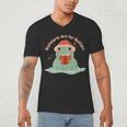 Bookmarks Are For Quitters Frog Reading Book Graphic Men's V-Neck T-Shirt Bookmarks Are For Quitters Frog Reading Book Graphic Men's V-Neck T-Shirt