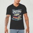 Bookmarks Are For Quitters Reading Quote Book Lover Men's V-Neck T-Shirt Bookmarks Are For Quitters Reading Quote Book Lover Men's V-Neck T-Shirt