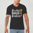 Books Booze And Besties Book Lover Bestie Squad Twinning Men's V-Neck T-Shirt