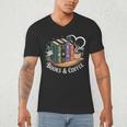 Books And Coffee Book Lover Bookish Green Book Theme Reading Men's V-Neck T-Shirt Books And Coffee Book Lover Bookish Green Book Theme Reading Men's V-Neck T-Shirt