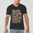 Books Cozy Nooks Hot Cocoa Winter Reading Warmth Comfort Men's V-Neck T-Shirt
