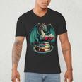 Books Dragon Reading Book Lover Men's V-Neck T-Shirt