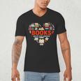 Books Heart Valentines Day Books Are My Love Language Men's V-Neck T-Shirt