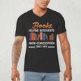 Books Helping Introverts Avoid Conversation Book Reading Men's V-Neck T-Shirt Books Helping Introverts Avoid Conversation Book Reading Men's V-Neck T-Shirt