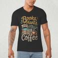 Books Plants And Coffee Growing Plant Gardening Planting Men's V-Neck T-Shirt