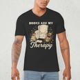 Books Are My Therapy Cozy Reading Chair Artwork Men's V-Neck T-Shirt