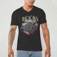 Books Rock Rock'n Roll Science Of Reading Teachers Guitar Men's V-Neck T-Shirt Books Rock Rock'n Roll Science Of Reading Teachers Guitar Men's V-Neck T-Shirt