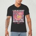 I Like My Books Spicy And My Coffee Icy Librarian Men's V-Neck T-Shirt