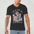 I Like My Books Spicy And My Coffee ICY Skeleton Women Men's V-Neck T-Shirt I Like My Books Spicy And My Coffee ICY Skeleton Women Men's V-Neck T-Shirt