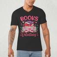 Books Are My Valentine Coquette Bow Book Flower Girl Women Men's V-Neck T-Shirt