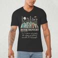 Booktrovert Definition Floral Books Reading Teacher Library Men's V-Neck T-Shirt