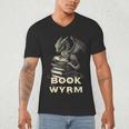 Bookwyrm Dragon Fantasy Bookish Fairytale Book Lover Men's V-Neck T-Shirt