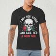 I Buy Her Books And Call Her A Good Girl Skull Rose Bookworm Men's V-Neck T-Shirt I Buy Her Books And Call Her A Good Girl Skull Rose Bookworm Men's V-Neck T-Shirt