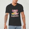 Caffelotl Cute Axolotl Pun Coffee Book Lover Kawaii Humor Men's V-Neck T-Shirt Caffelotl Cute Axolotl Pun Coffee Book Lover Kawaii Humor Men's V-Neck T-Shirt