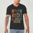 Cat & Book Art For Men Women Cat Librarian Novel Book Lover Men's V-Neck T-Shirt Cat & Book Art For Men Women Cat Librarian Novel Book Lover Men's V-Neck T-Shirt
