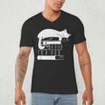 Cat Book Books And Cats Cat Lover Cat Mom Book Lovers Men's V-Neck T-Shirt