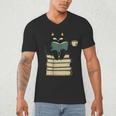 Cat Reading Book Men's V-Neck T-Shirt