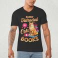Cat Shirts For Women Book Lover Shirt Cats And Books Men's V-Neck T-Shirt