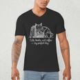 Cats Books And Coffee – My Perfect Day Cat Lover Men's V-Neck T-Shirt