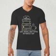 Cats Books And Coffee My Perfect Day Men's V-Neck T-Shirt Cats Books And Coffee My Perfect Day Men's V-Neck T-Shirt