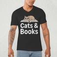 Cats And Books Men's V-Neck T-Shirt