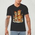 Cats Reading Books Christmas Tree Men's V-Neck T-Shirt