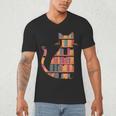 Cats Reading Books Librarian Library Readers Men's V-Neck T-Shirt