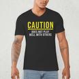 Caution Does Not Play Well With Others Introvert Men's V-Neck T-Shirt Caution Does Not Play Well With Others Introvert Men's V-Neck T-Shirt