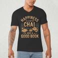 Chai And A Good Book Lover Reading Chai Tea Chai Latte Men's V-Neck T-Shirt