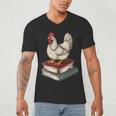 Chicken Books Back To School First Day Of School Boys Girls Men's V-Neck T-Shirt