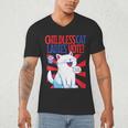 Childless Cat Ladies Vote Kamala Harris Cute Comic Book Cat Men's V-Neck T-Shirt Childless Cat Ladies Vote Kamala Harris Cute Comic Book Cat Men's V-Neck T-Shirt