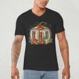Christmas Book Pumpkin Reading Holiday Lovers Teacher Men's V-Neck T-Shirt Christmas Book Pumpkin Reading Holiday Lovers Teacher Men's V-Neck T-Shirt